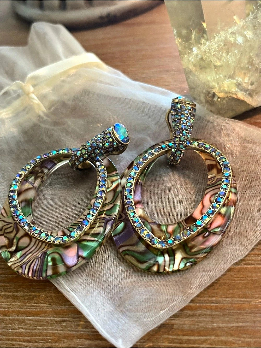 Heidi Daus Interchangeable Crystal Hoop and Drop Earring Set